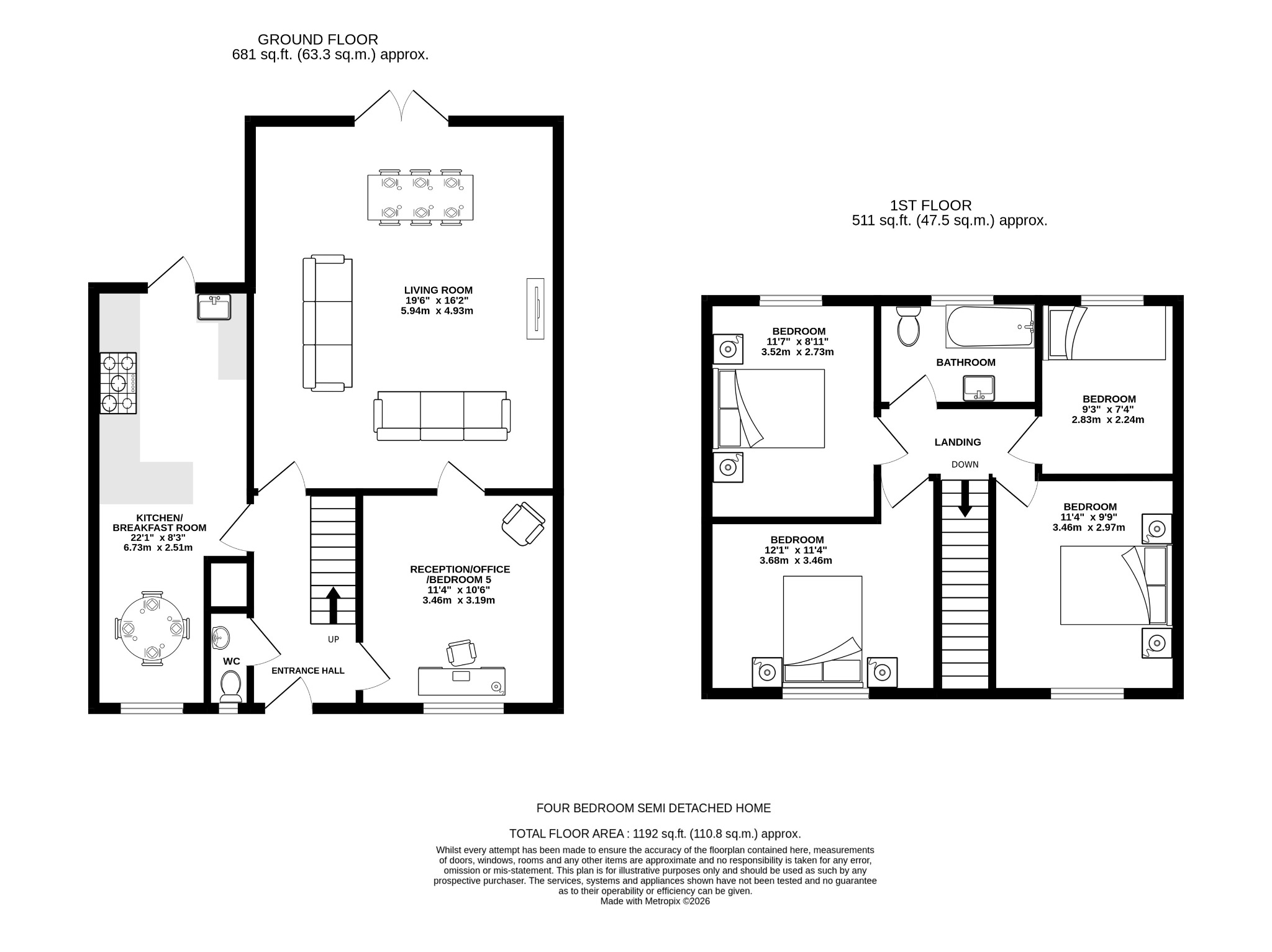 188 East Meadway, Birmingham, West Midlands floorplan