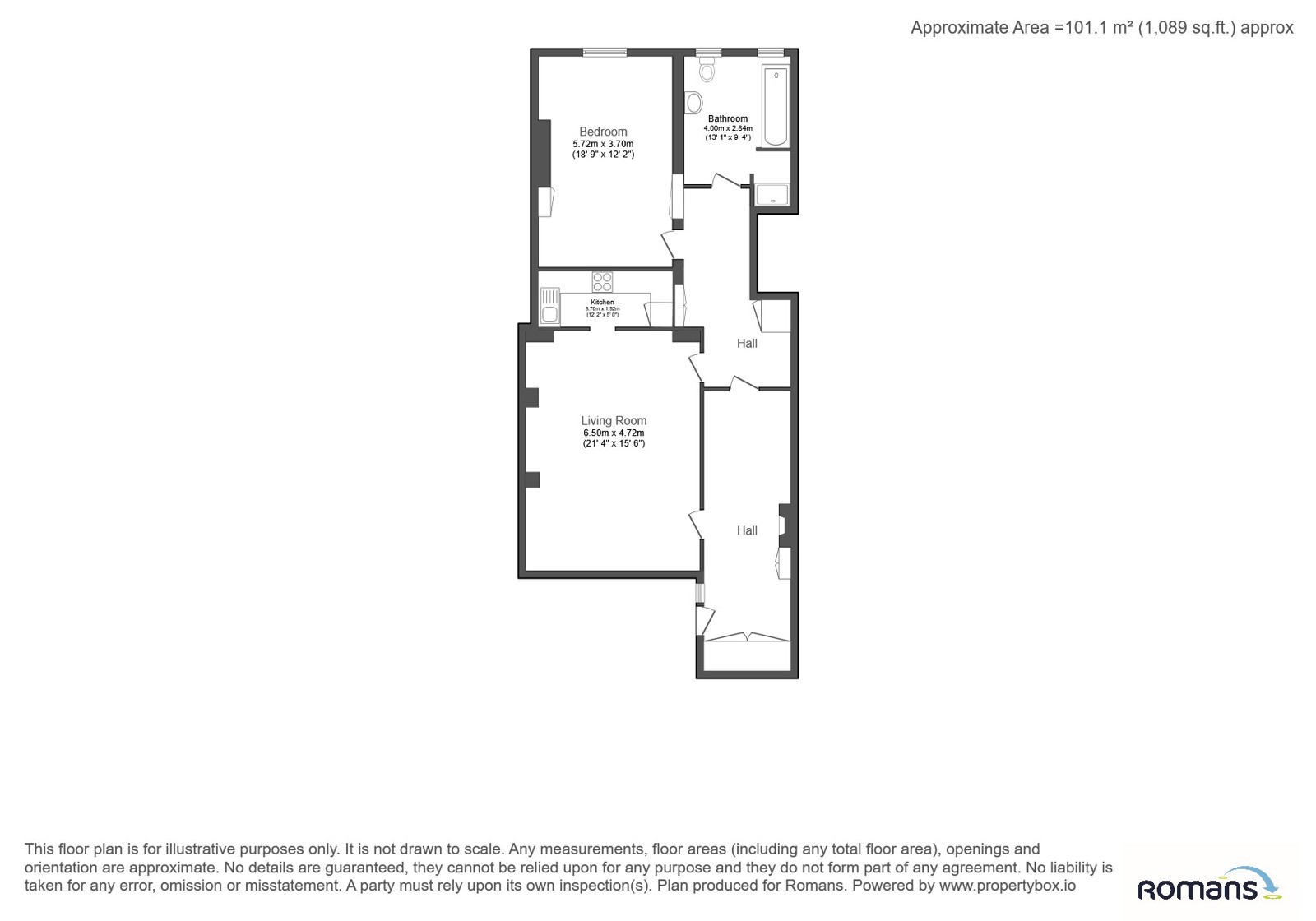 Basement Flat, 5, Lansdown Place, Bristol floorplan