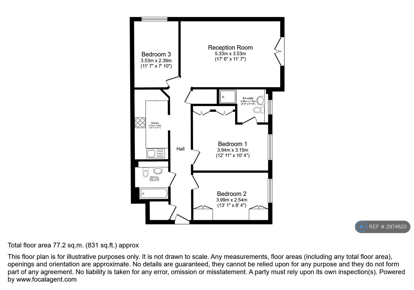 Flat, Bowles Court Kenton Road, Harrow floorplan